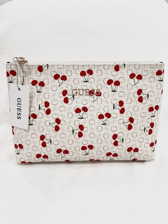 Guess Handbags - GUESS White Cherry Print Cosmetic Pouch